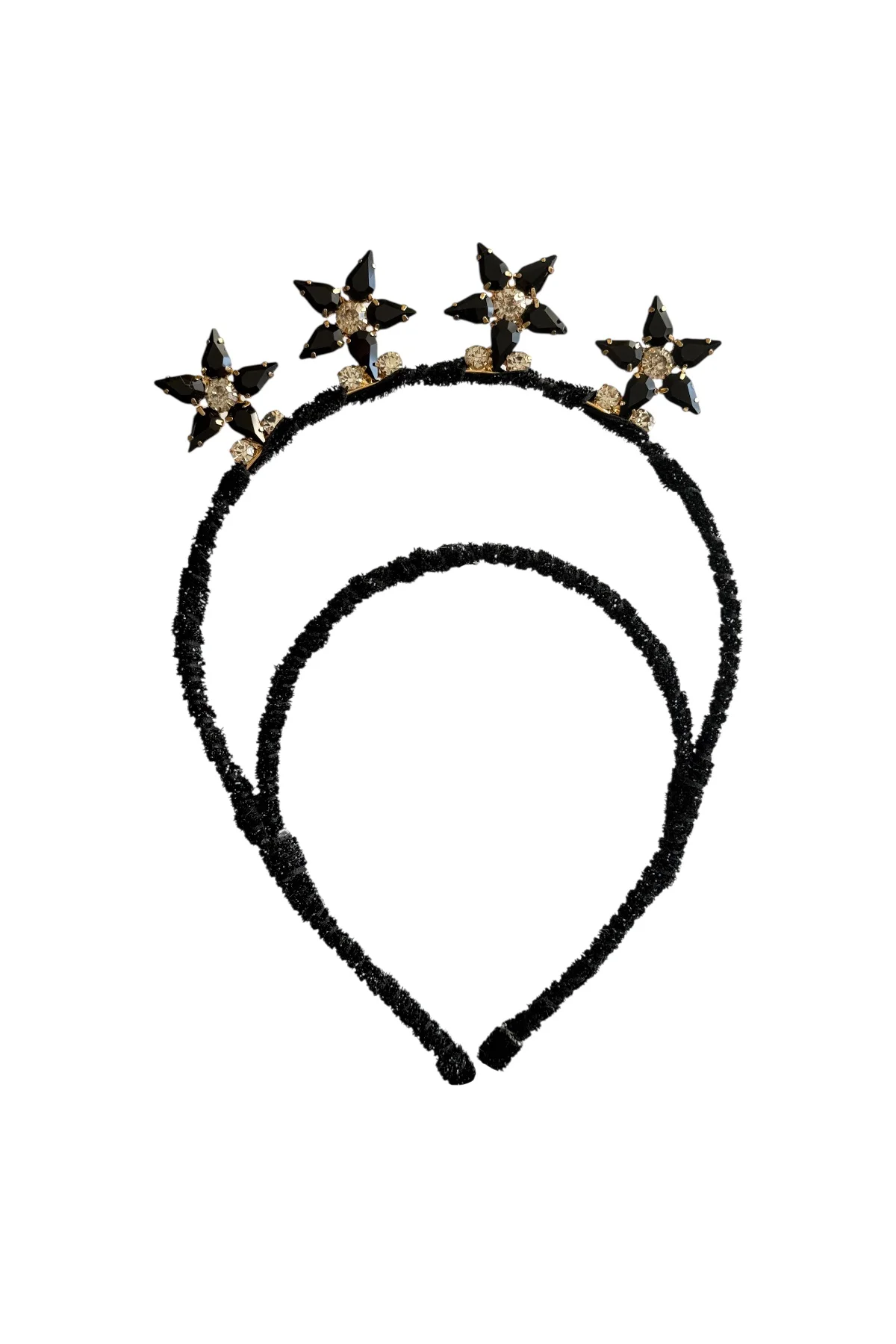 Starlight Kristal Taç Siyah Kına Tacı