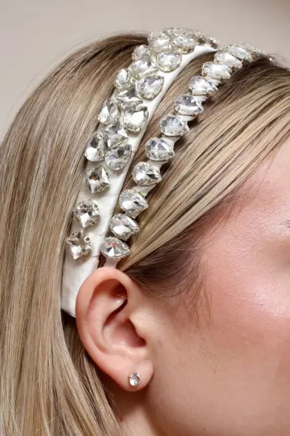 Violet Taç Swarovski taşlı nişan tacı