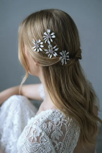 Clare Firkete Toka Set gelin topuz tokası