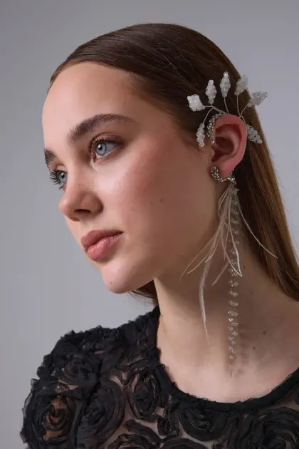 Ava Küpe Tüylü Gelin Küpesi