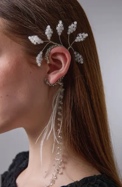 Ava Küpe Tüylü Gelin Küpesi