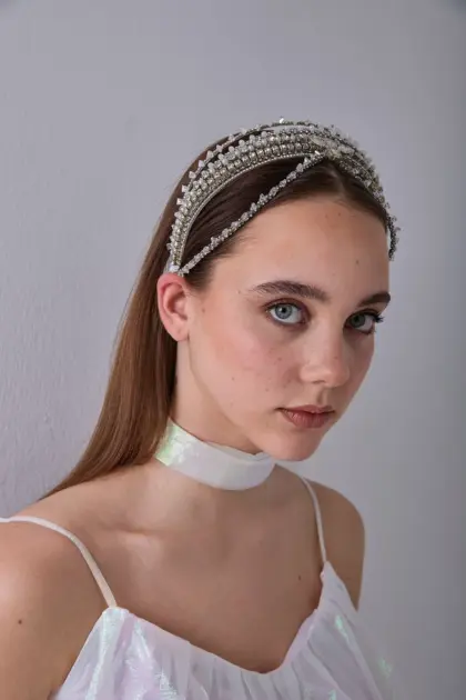 Livia Taç Işıltılı Gelin Tacı