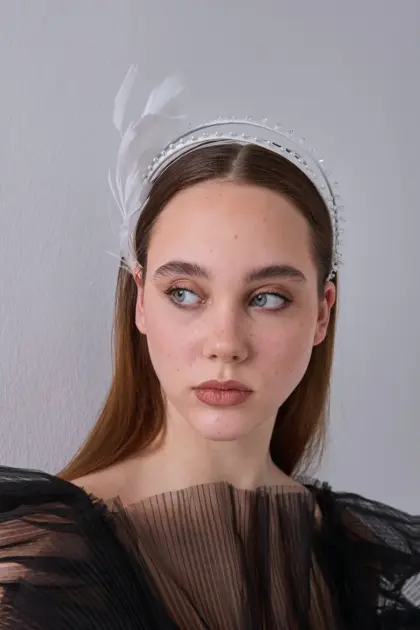 Mira Taç Tüylü Gelin Tacı