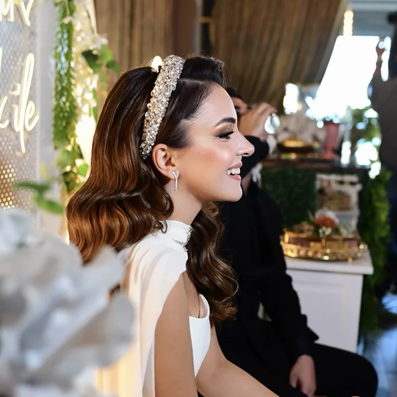 taşlı nişan tacı